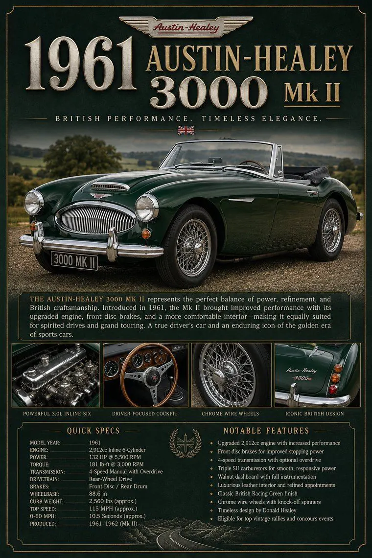1961 Austin-Healey 3000 Mk II custom show car display board