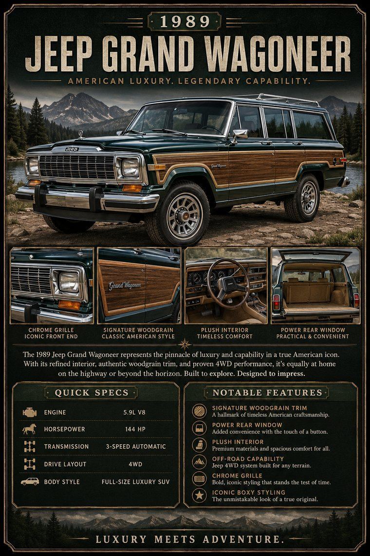 1989 Jeep Grand Wagoneer custom show car display board