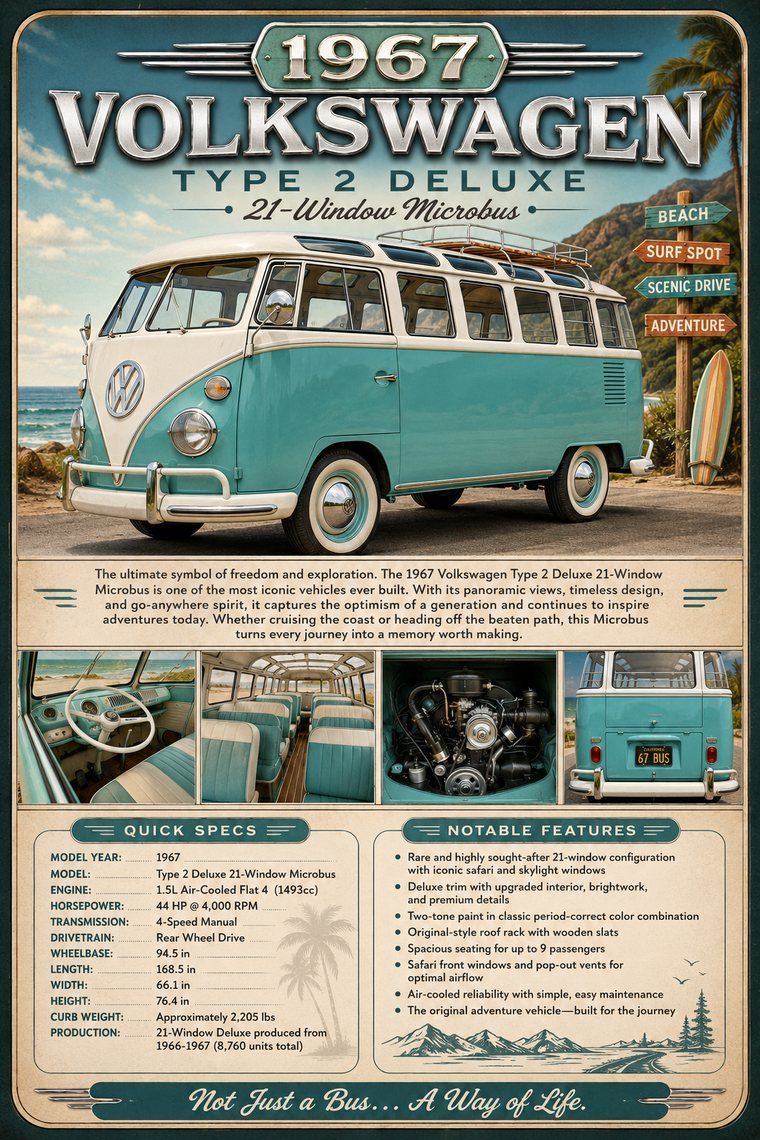 1967 Volkswagen Type 2 Deluxe custom show car display board