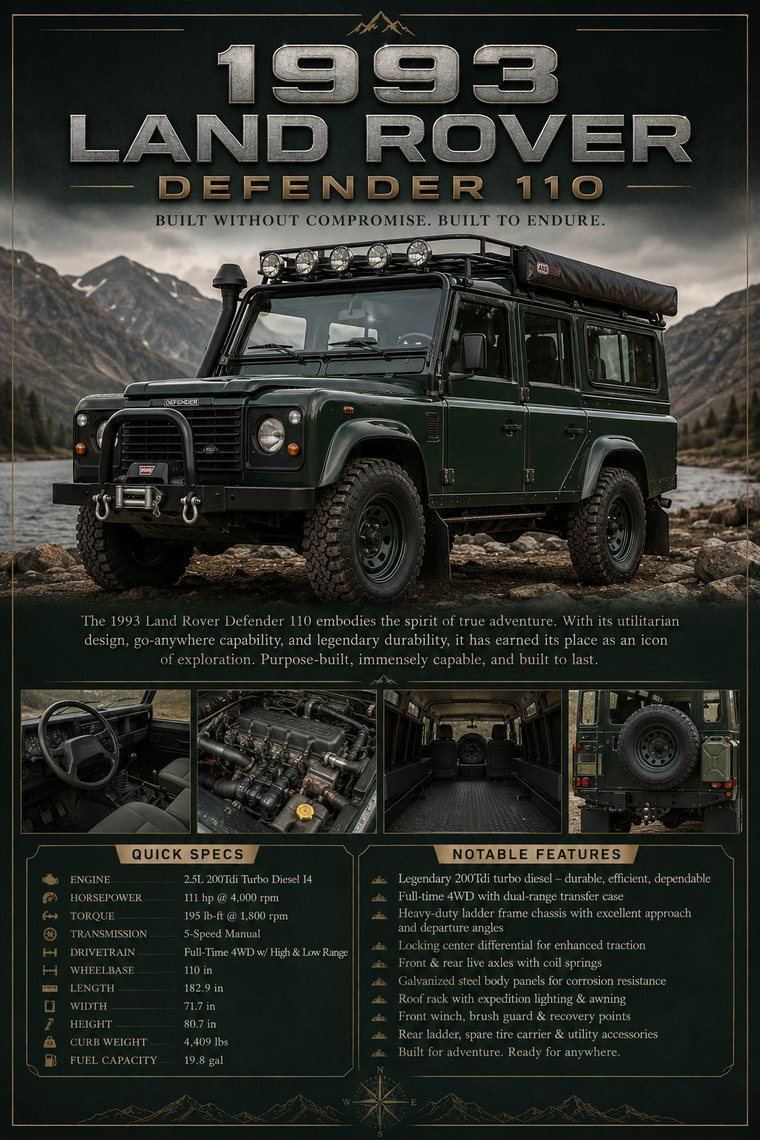 1993 Land Rover Defender 110 custom show car display board