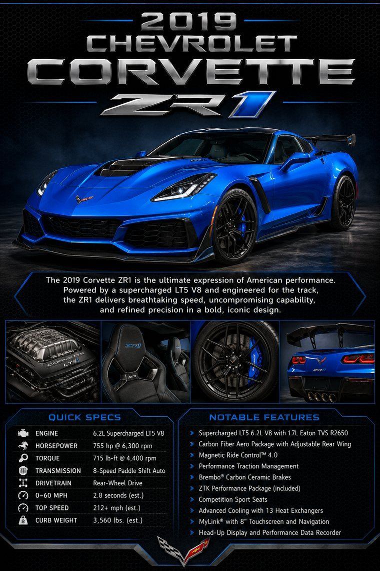 2019 Chevrolet Corvette ZR1 custom show car display board