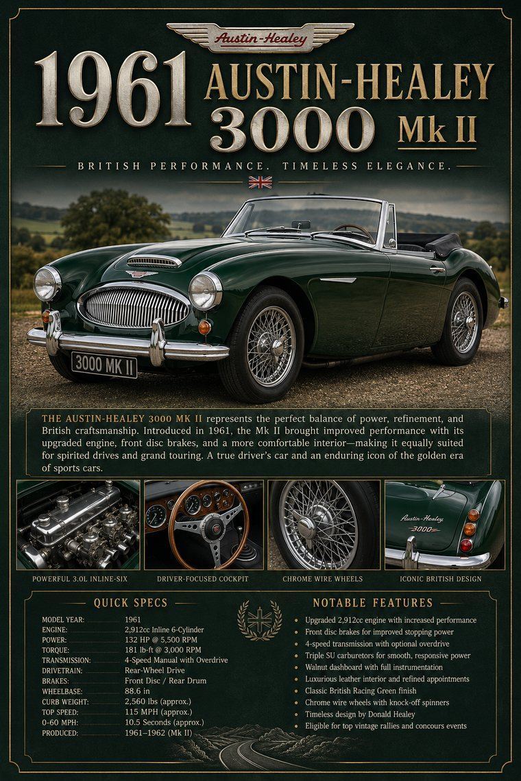 1961 Austin-Healey 3000 Mk II custom show car display board